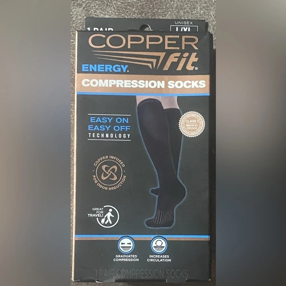 UNISEX Copper Fit Energy Compression Socks - Black